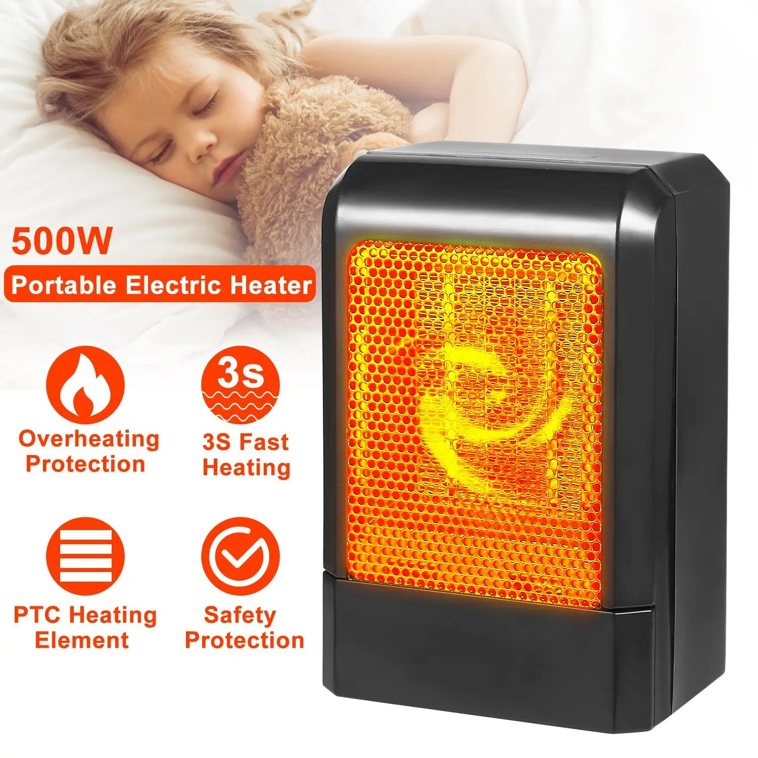 Electric Heater, Portable, 500W, PTC - detail 2