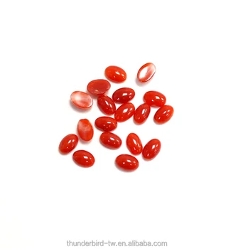 Diy jewelry making Factory wholesale Loose Gemstone Taiwan Manufacturer high quality 4x6 mm untreated Natural Red Coral Cabochon