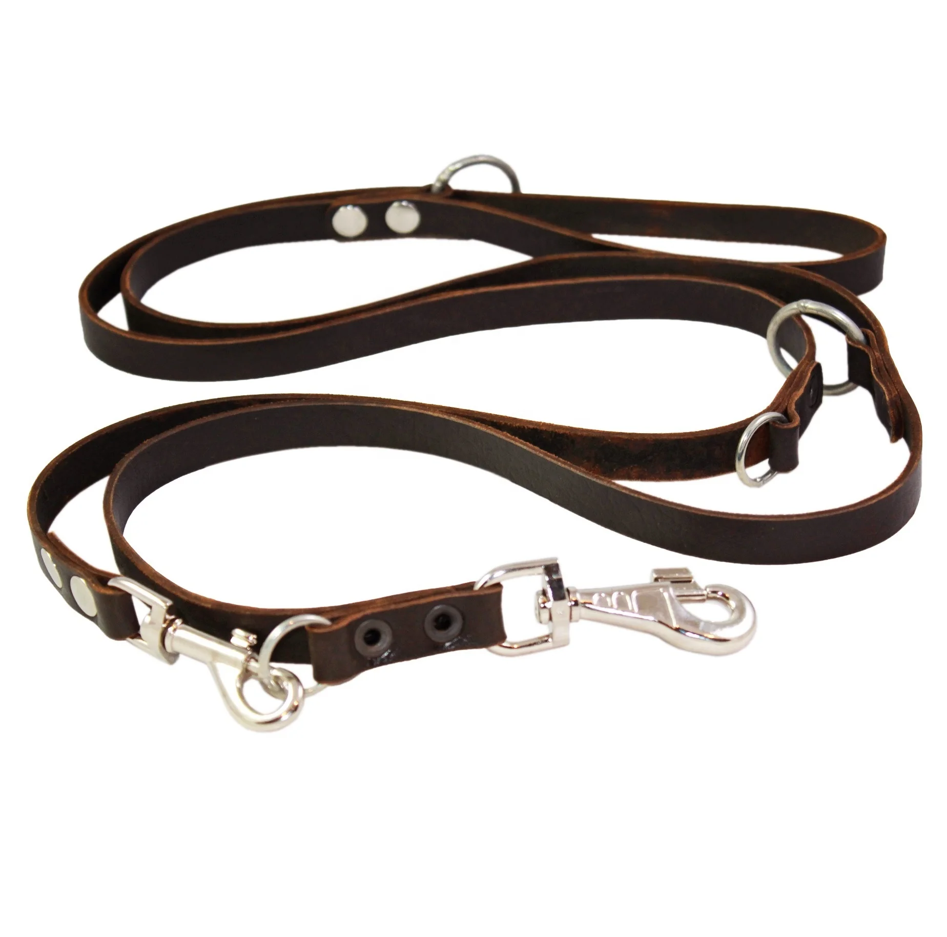 6 way european multifunctional leather dog leash