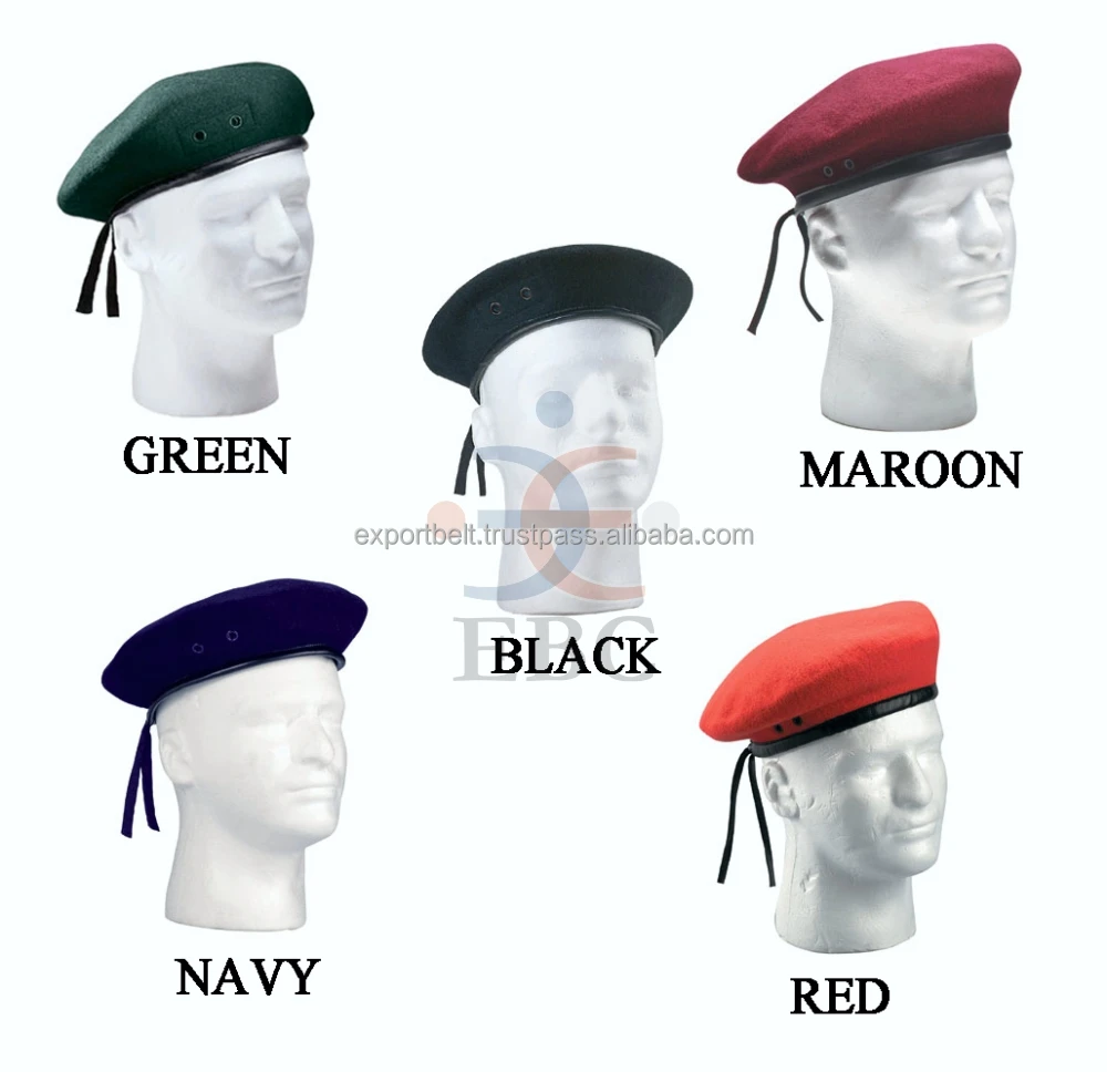 Oem Green Beret Wool Beret Cap High Quality Patches Solid Color