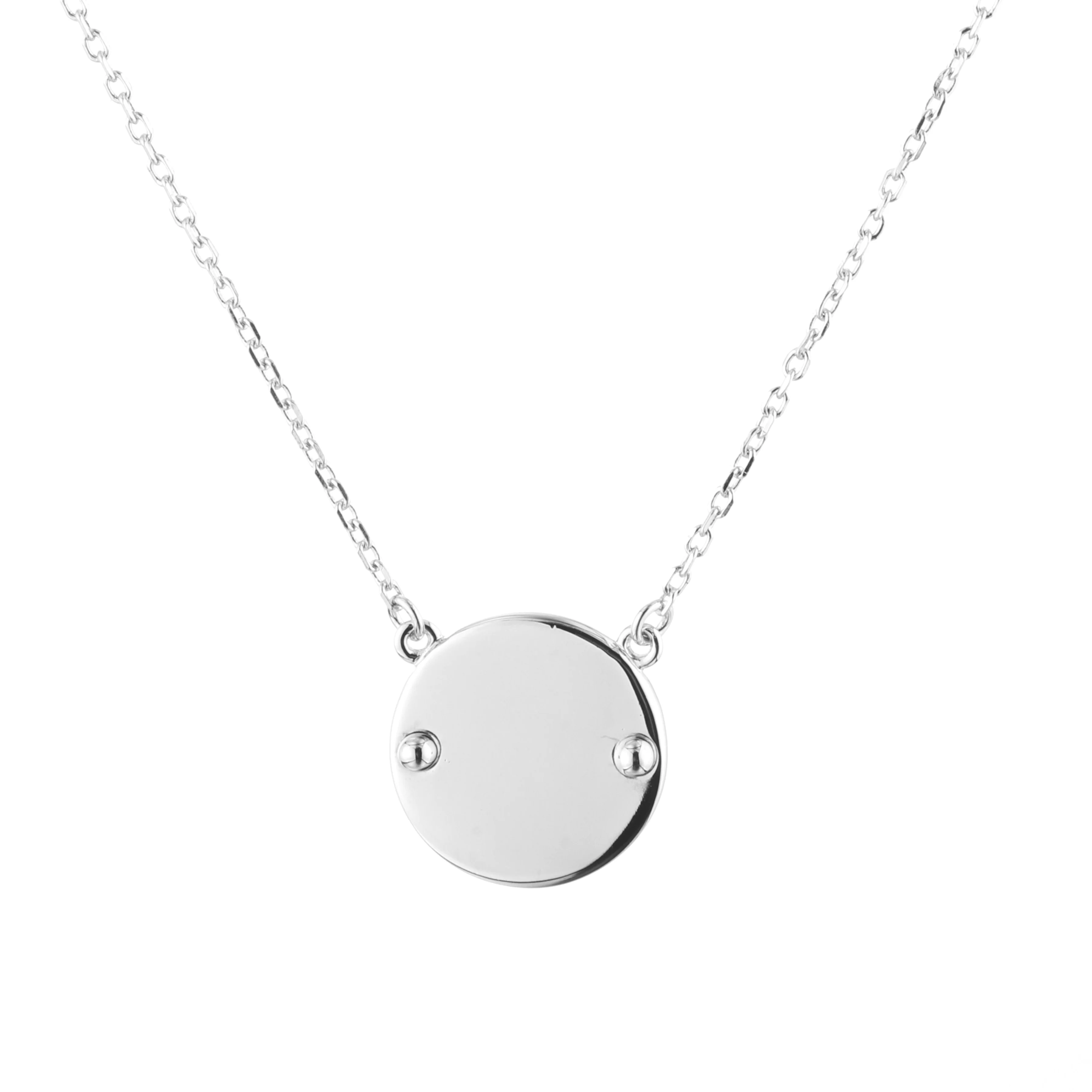925 Sterling Silver Circle Disc Pendant 