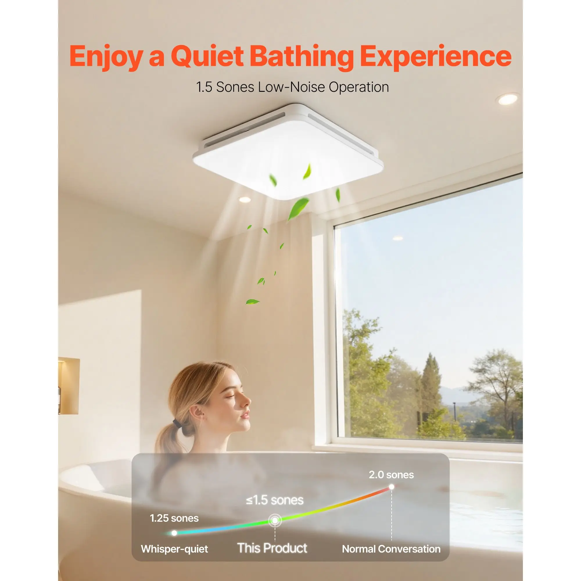Light Bathroom Exhaust Fan, CFM, 4000K, LED, Ceiling - detail 10