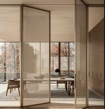 ALUFRONT Ultra-slim Aluminum Bifold Doors Double Tempered Glass Manual Surface-Extra Large Size for Villa/Hotel/Apartment Use