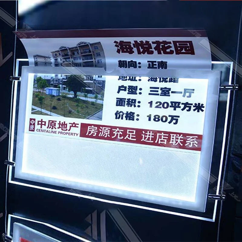 product advertising light box acrylic real estate agency led window display-8