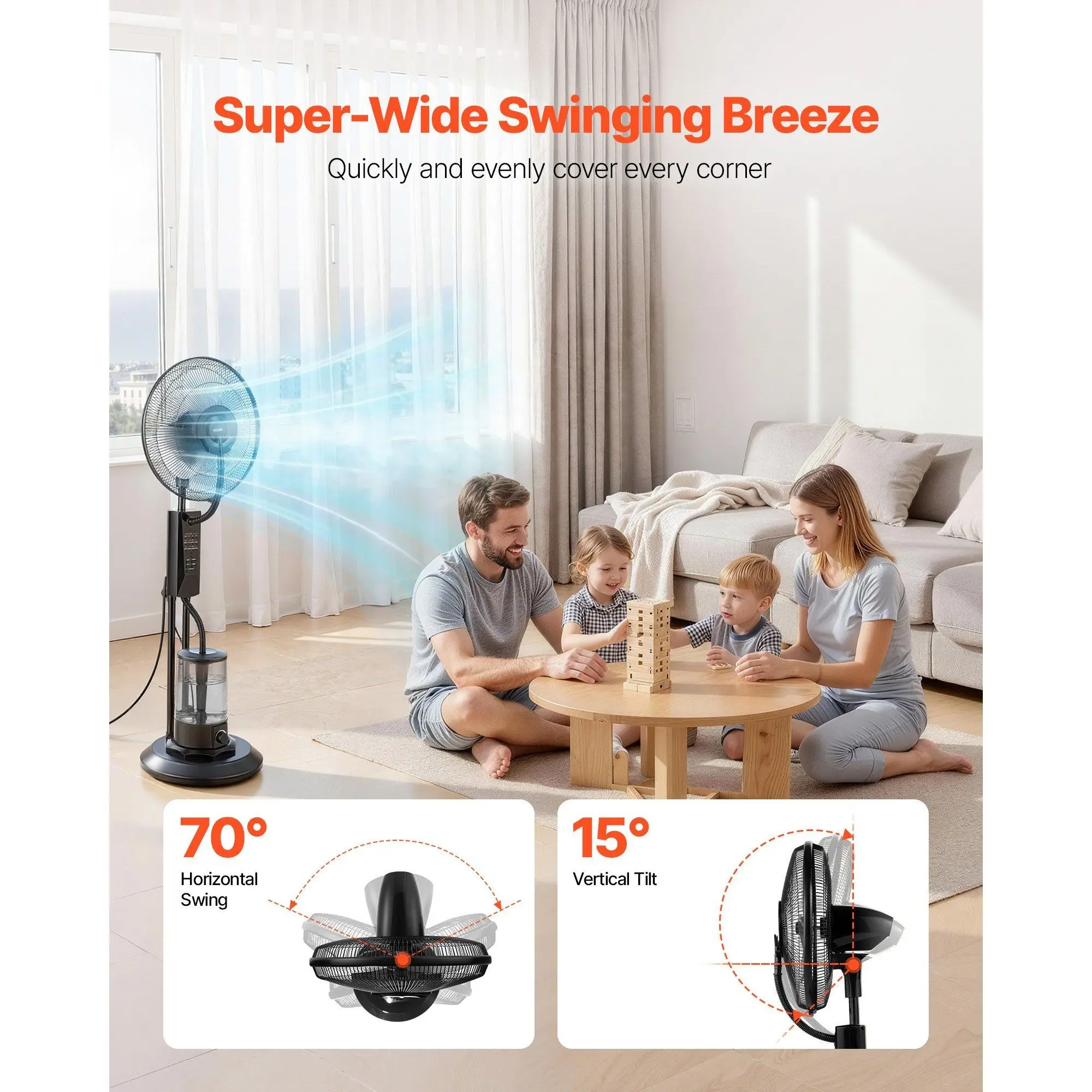 Speed Misting Standing Fan, 3L, D0100X3KJ6X - detail 4