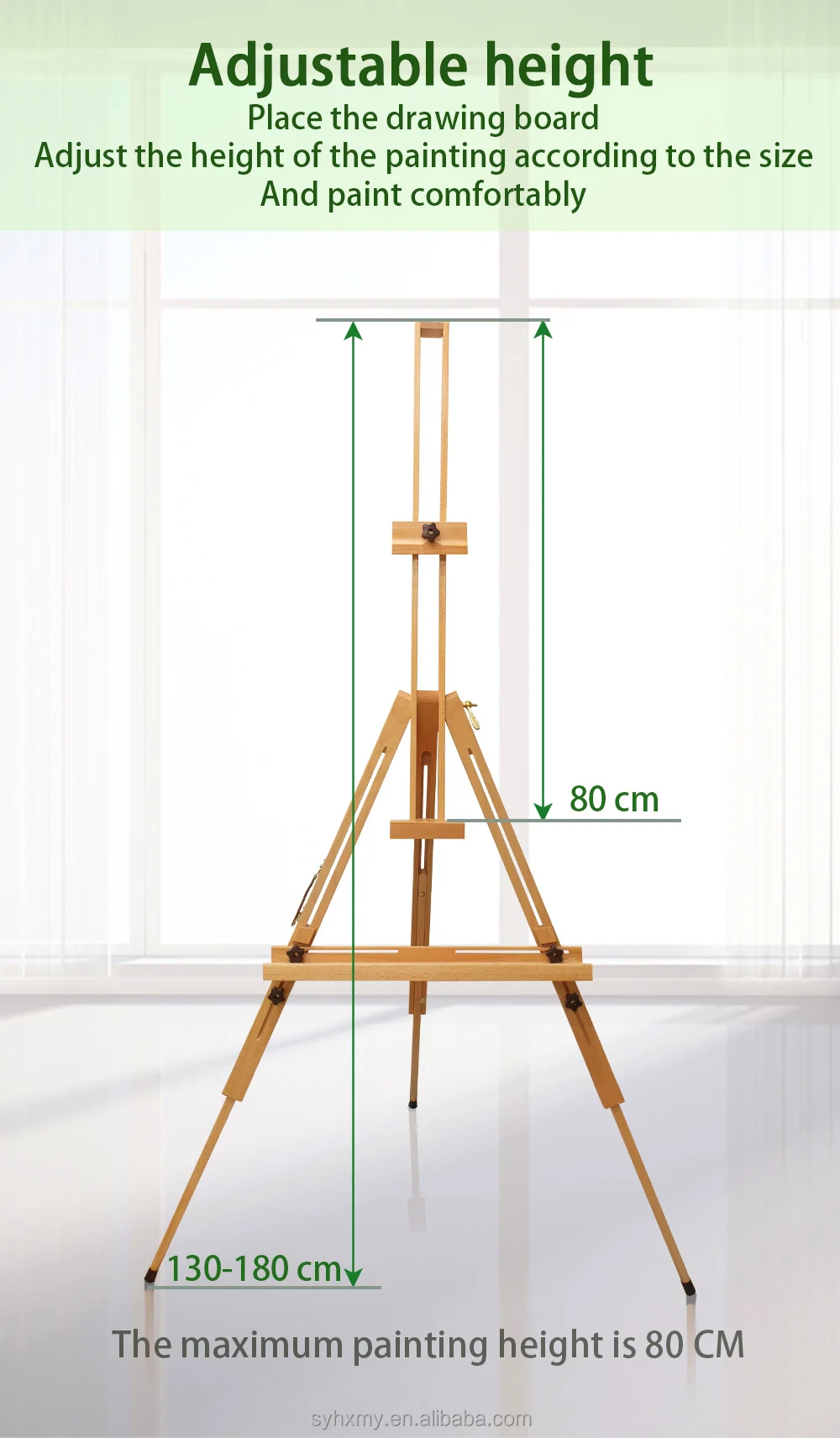 Beech Wood Large Triangular Easels Adjustable Height Up To Cm