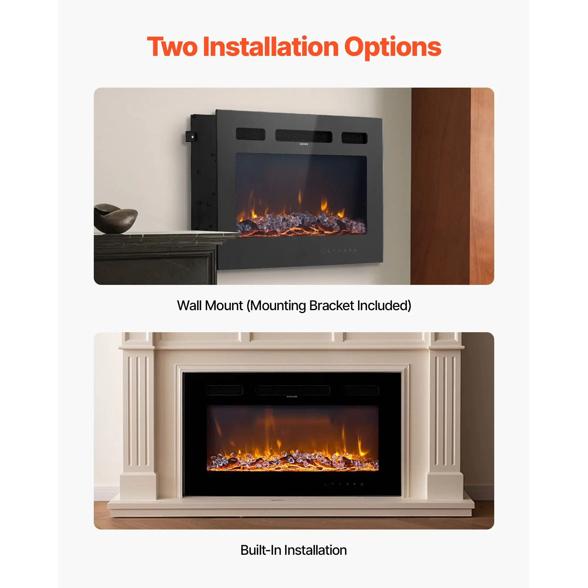 Electric Fireplace, 50-Inch, Wall, 1500W - detail 12
