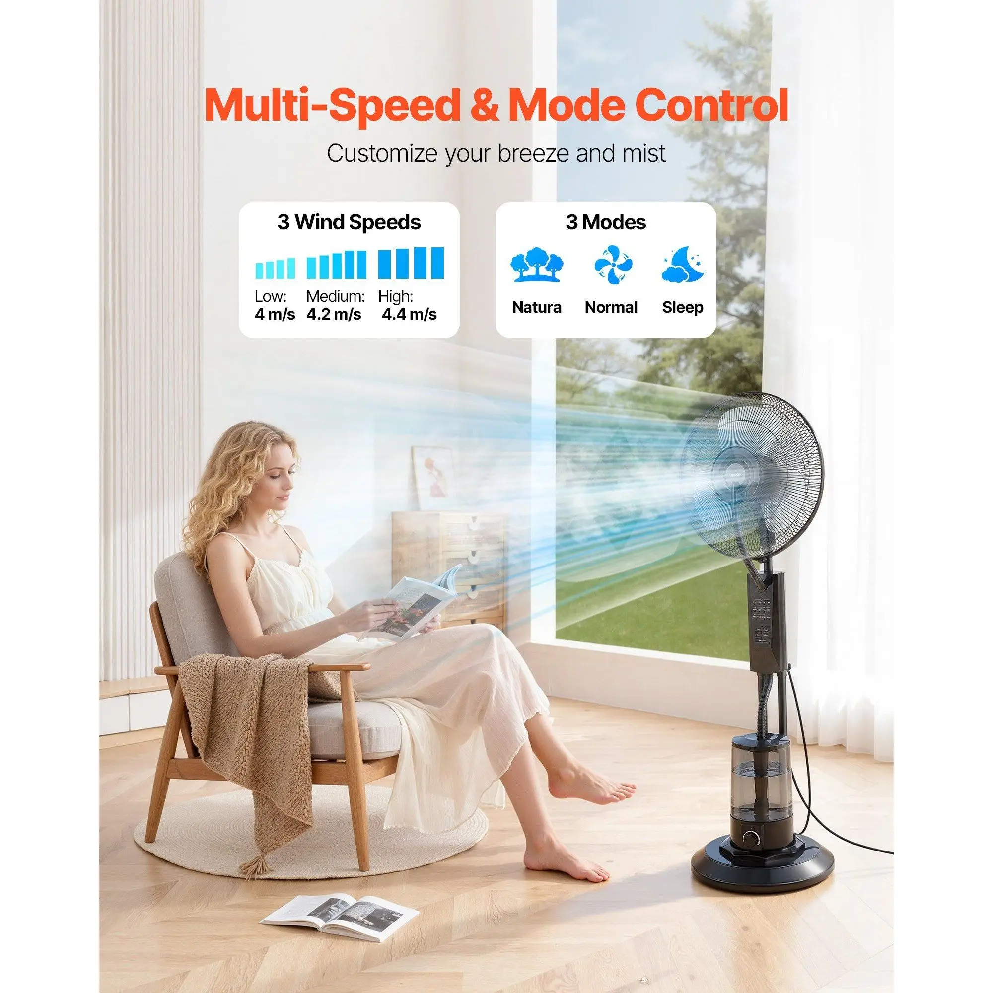 Speed Misting Standing Fan, 3L, D0100X3KJ6X - detail 6
