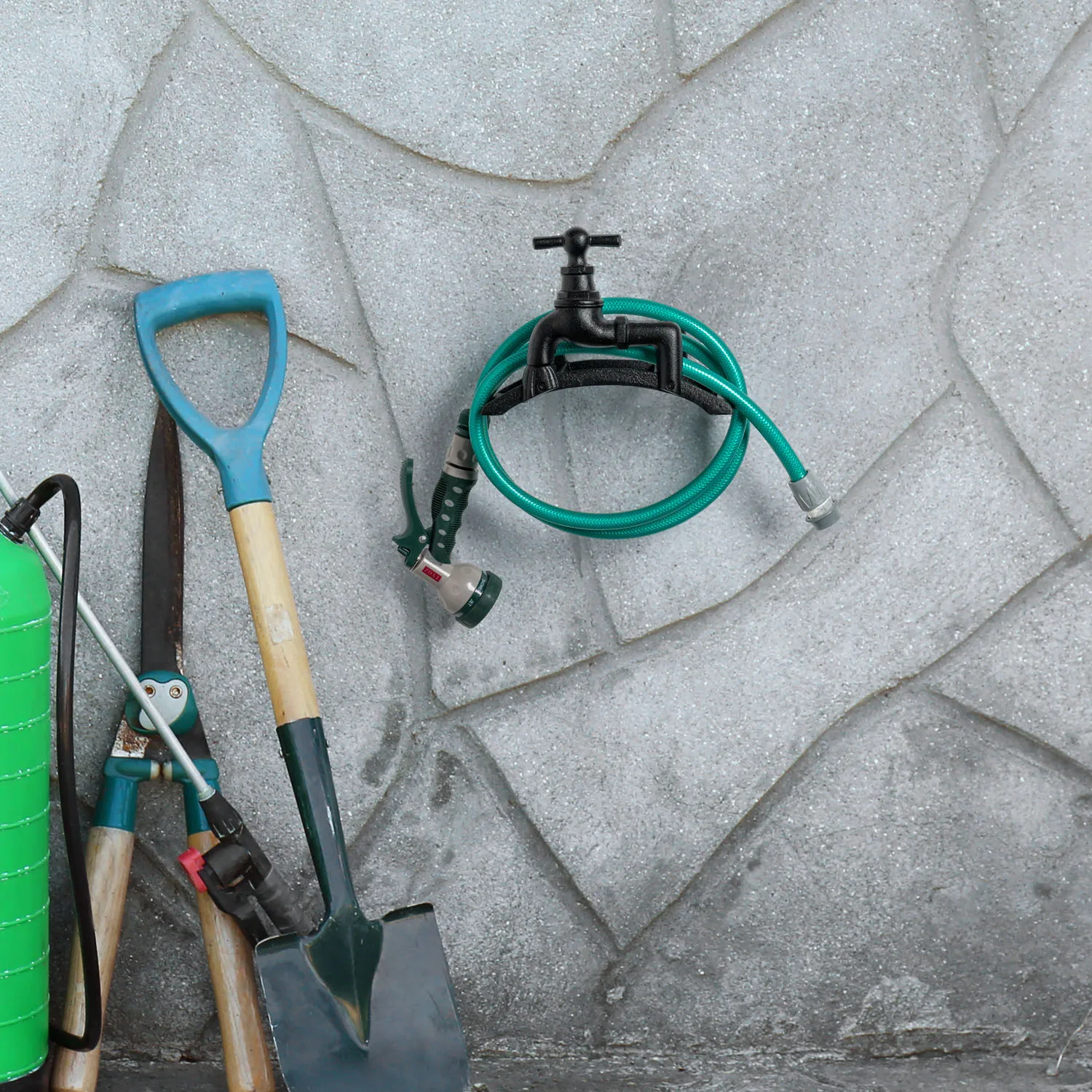 MyGift Vintage Black Cast Iron Wall Mounted Garden Hose Rack Long-Time Favorite Gardening Essential Tool Holder Sf82d860c7e28443a8630a95604b27db15