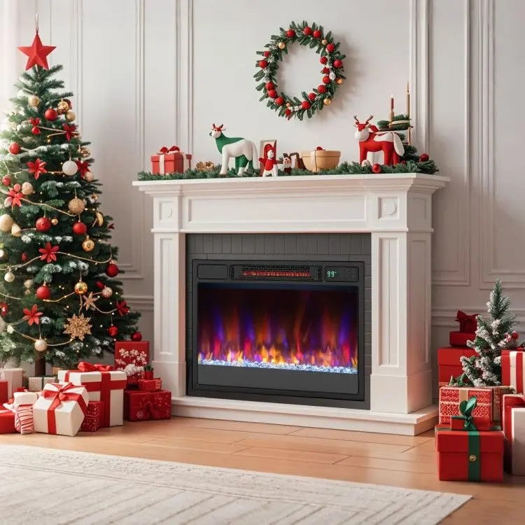 Electric Fireplace, 1500W, Metal - detail 4