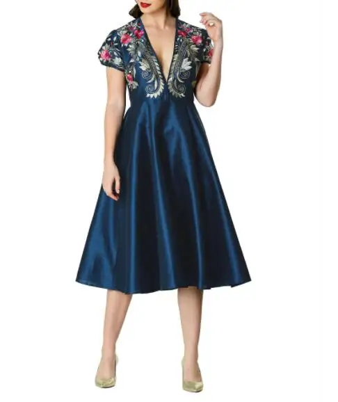 Buy Ladies Elegant Midi Dress,Deep V 