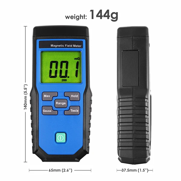 Single Axis Gaussmeter Emf Elf Meter Detector Electromagnetic Field Mg