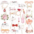 Gold Wedding Nicro 23 Pcs Metallic Rose Gold Bachelorette Wedding Bridal Shower Photo Booth Props