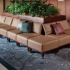 Bargain leather fabric for upholstery made in Japan with a stylish mesh pattern.