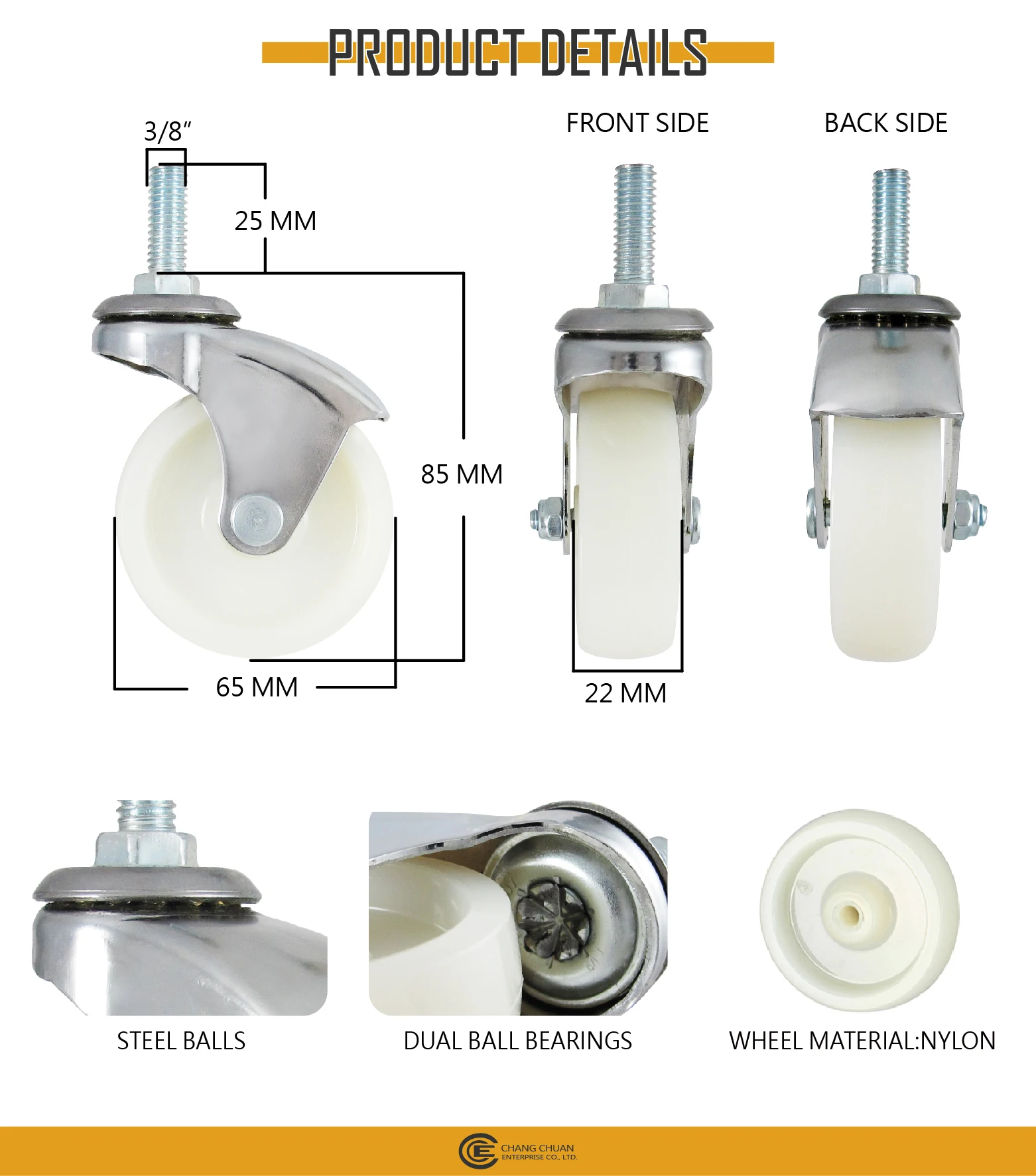 Cce Caster Inch Nylon Furniture Caster Wheel Manufacturers Buy