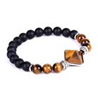 Wholesale 2020 New Style Jewelry Factory Wholesale Price Natural Stone Purple Crystal Pyramid Bracelet