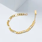 Link Bracelet B1759 Bulk Wholesaler Jewellery Sterling Silver 925 Plated 14K Gold Chain Link Bracelet