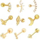 18k Gold Earrings Studs CANNER Tarnish Free Jewelry 18K Gold Plated Piercing Jewelry Ear Piercing Earrings Studs