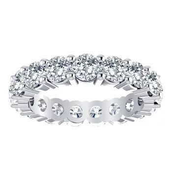 3.00TCW Comfort Fit Round Brilliant Cut Moissanite Diamond Eternity Ring in 10K Solid Gold Anniversary Gift for her