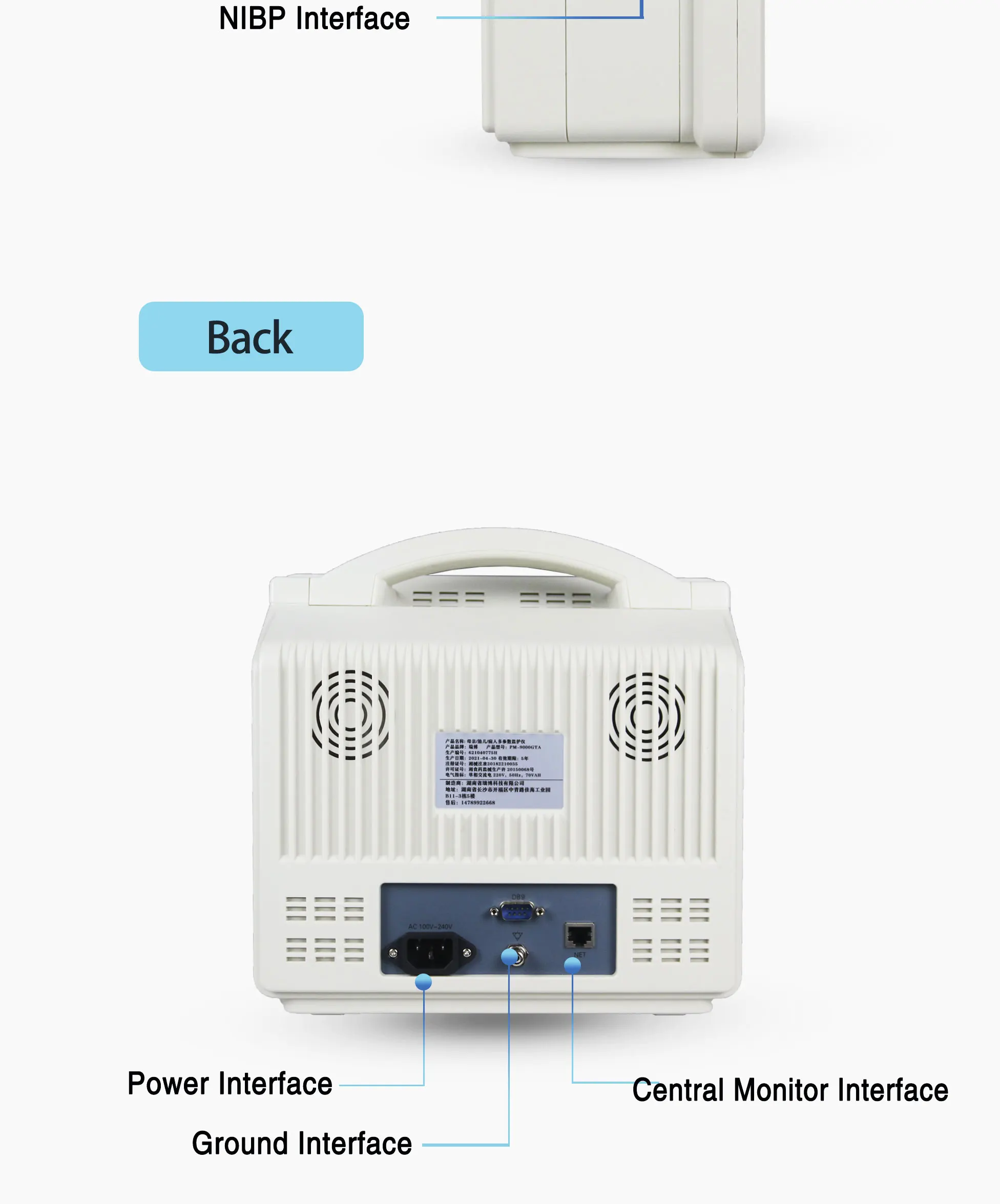 Class II Multi Parameter Patient Monitor with 1 Year Warranty and 2 Years Shelf Life