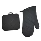Towel Kitchen Oven Mitts Set Solid Color Mitts Terry Towel Kitchen Cotton Set Oven Mitts Pot Kitchen