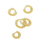 Silver Earrings H-E533 Silver Mall'S Supplier French Style Retro Simple Circle S925 Sterling Silver Earrings