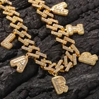 Custom Cz Custom Fashion Letter Jewelry Shiny CZ Splicing Alphabet Name Pendant Necklace