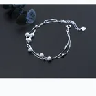 925 Silver Bracelet Silver B1013 Christian Jewelry 925 Silver Double Ball Size Bracelet