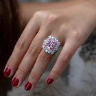 925 Silver Rings Silver Luxury Jewelry 925 Sterling Silver Emerald Cut Halo Diamond Engagement Rings