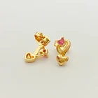 Earrings With Cz Stone Custom Jewelry Gold Plated Stud Earrings With Shiny Red CZ Stone Stud Earrings For Women Jewelry