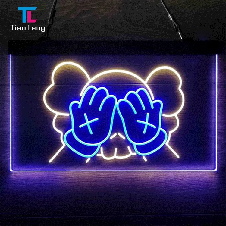 product factory outlet bar decoration outdoor waterproof art deco bedroom led rgbw comic kaws sign neon-10
