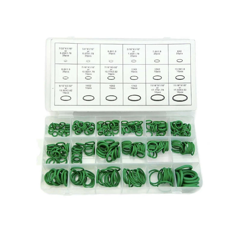 270pc O Ring O-Ring Seal Rubber Assortment 18 Sizes Kit Hydraulics Air Gas 