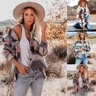 Jackets 2021 New Arrival Double-faced Woolen Custom Aztec Print Jackets Plus Sized Women's Shackets