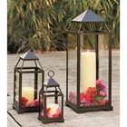 Garden Lantern 2021 Outdoor Garden Hanging Decorative Hurricane Lamps Black Metal Frame Led Candle Lantern Holder