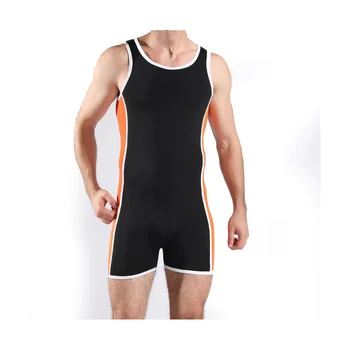 Swimwear One Piece Jumpsuit Sexy Mens Quick Dry Wrestling Singlets Fitness