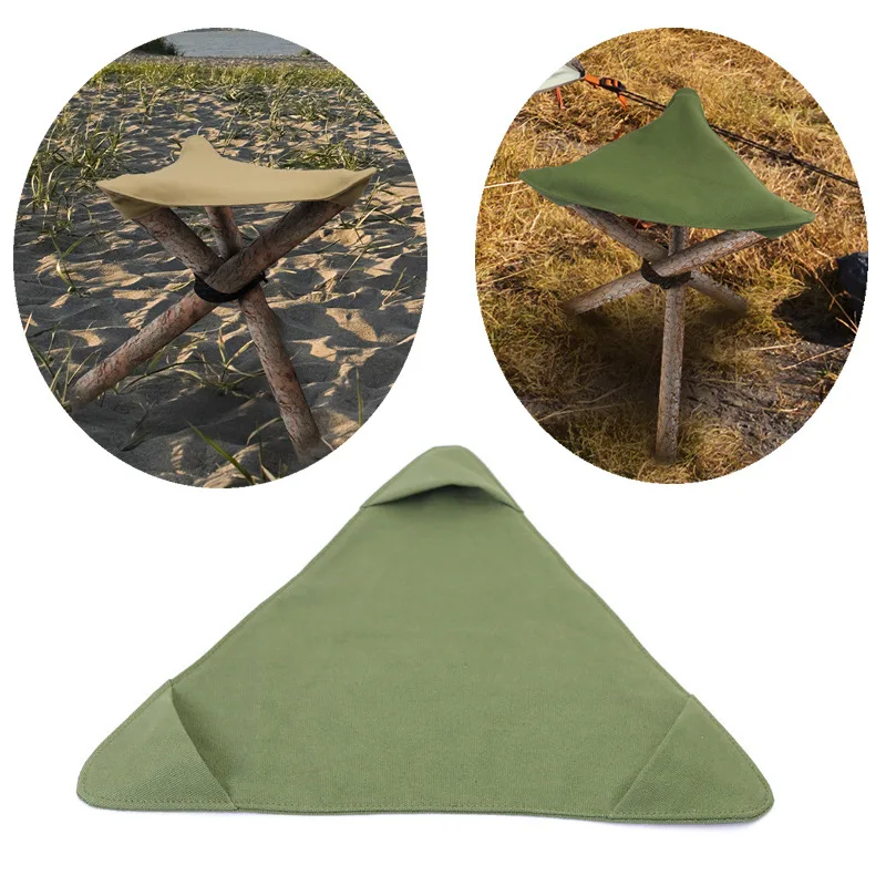 Portable Folding Stool Tripod Seat Triangle Chair Outdoor Camping Picnic Slacker 