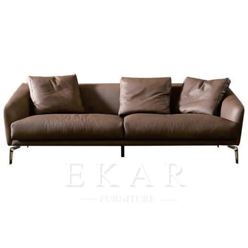 Modern Ekar Furniture L Shaped Corner Upholstered Leather Sofa