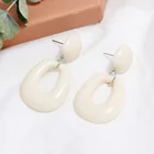 New Earrings Right Grand 2021 New Trend Resin Geometry Earrings Long Hollow Simple Pendant Earrings