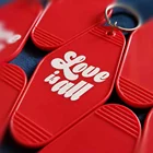 Black Item Personalised Custom High Quality ABS Hotel Keychain Making Logo Black Motel Hotel Key Tag Promotional Item