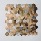 New Trend Rose Gold Hexagon Interior Wall Mosaic Self Adhesive Sticker