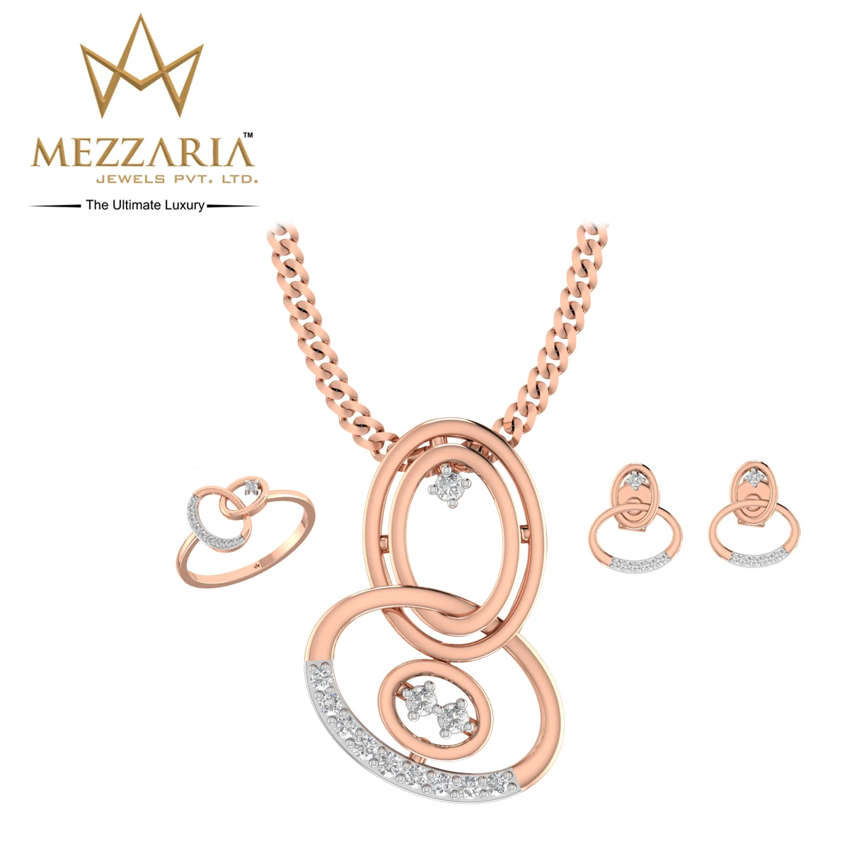 delicate diamond pendant set