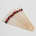 Bead Food China Wholesale Bead Stick Eco Friendly Fruit Cocktail Food Wooden Bamboo Toothpick