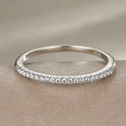 Gold 14K Gold Plated Women Simple Jewelry White CZ Stone Zircon Ring Tiny Band Ring
