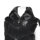 Fur Vest Factory Directly Sales Winter Warm Hooded Rabbit Faux Fur Long Sleeve Coat Vest For Women