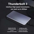 External Hdd Thunderbolt 3 CNC Aluminum NVMe M.2 1.8'' SSD Card Case External HDD Enclosure For Mac Book Pro