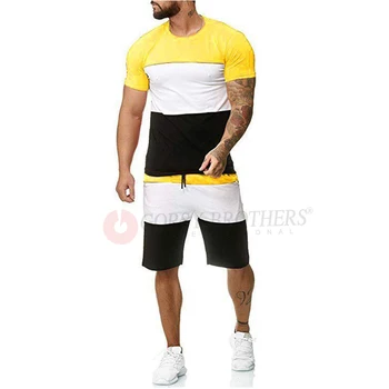Summer Sportswear Men 2-Piece Polo Shirt & Shorts Summer Sports Set Training Clothing Running Set