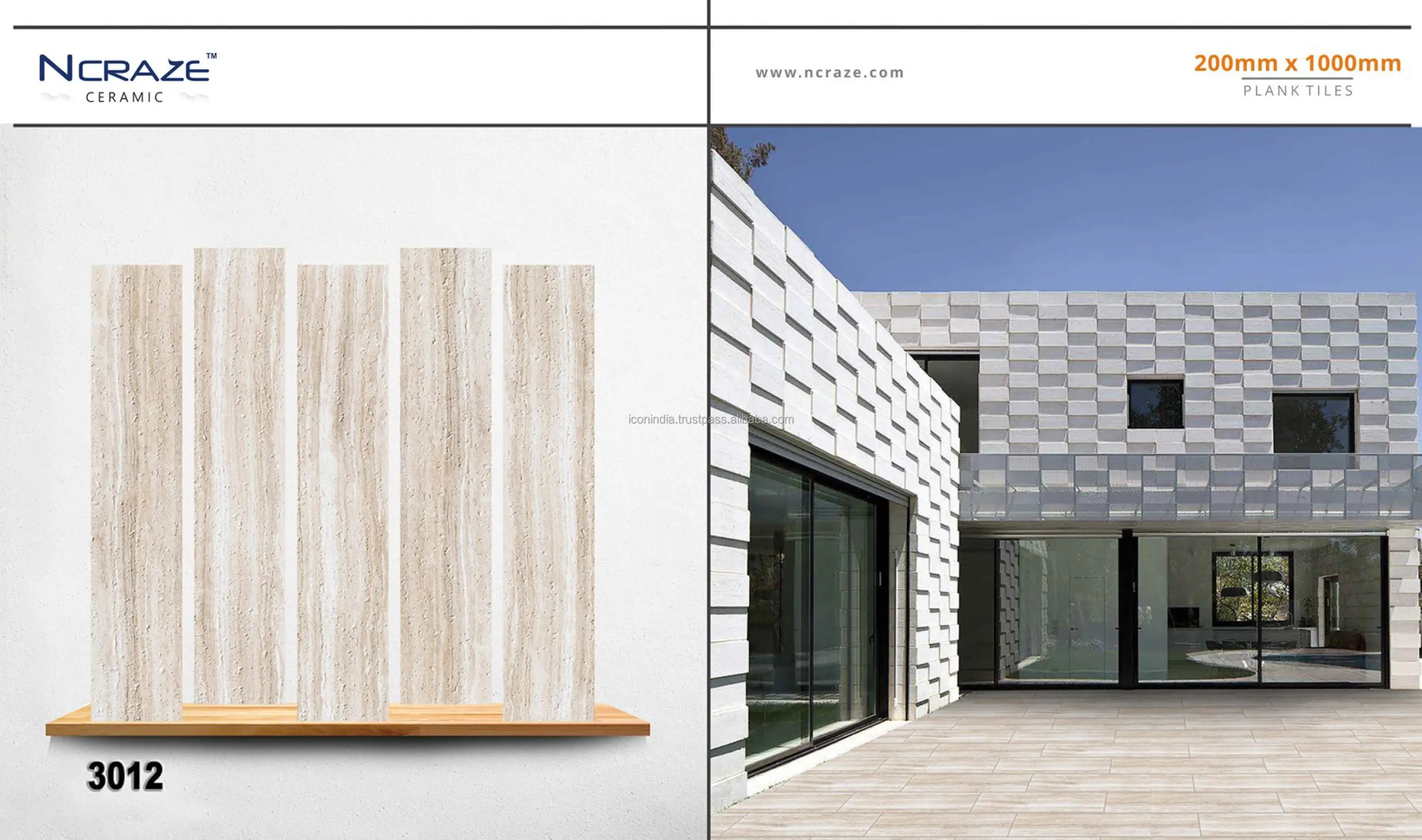 Attractive Wooden Look Floor Tile At Low Price 200x1000mm Porcelain Glazed Tile Used In Office