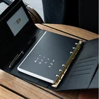 Notebook Agenda Diary Leather Portfolio Notebook Planner Loose Leaf Binder Agenda Diary Filofax