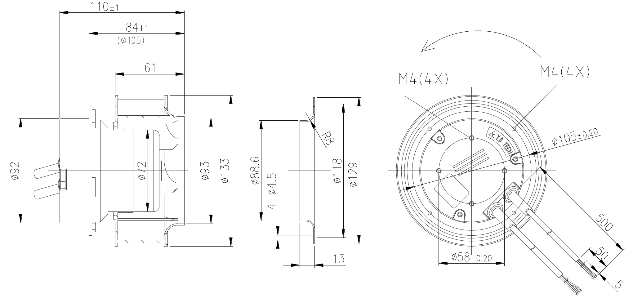 Centrifugal Fan, 133mm, IP65 - detail 6