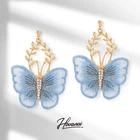 Cz Earings Earring HOVANCI Korean Fashion 9 Popular Chiffon Lace Cz Stone Earings Fantasy Butterfly Earring